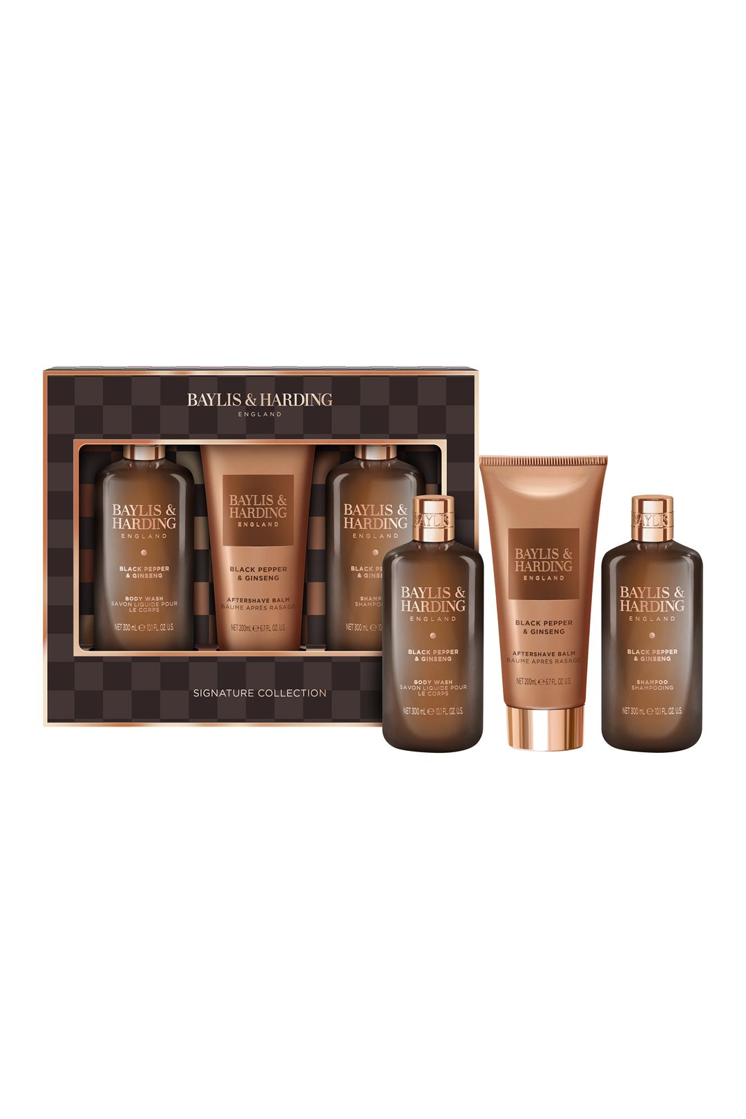 Baylis & Harding Black Pepper & Ginseng Men's Luxury Bathing Trio Gift Set Multi image 3