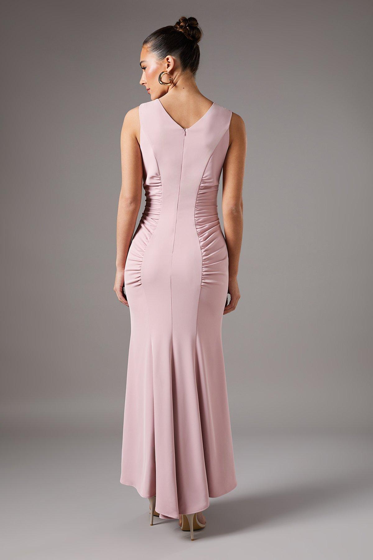Coast Ruched Petal V Neck Maxi Dress Pink image 4