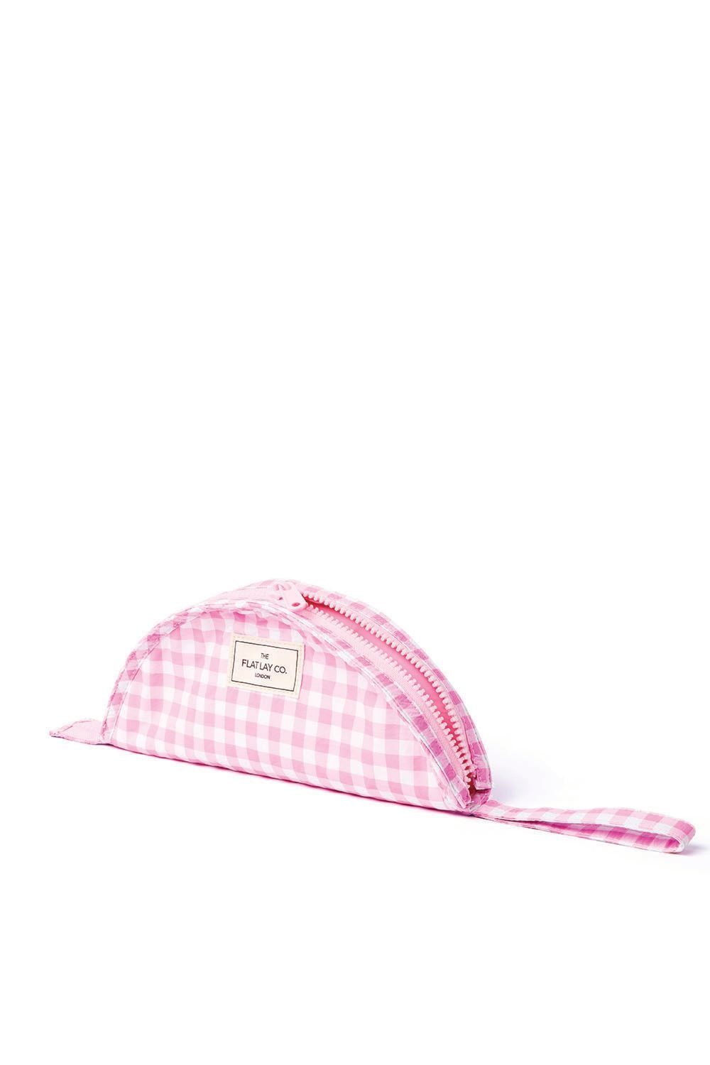 The Flat Lay Co Parachute Lunar Flat Lay Makeup Pouch - Pink Gingham Multi image 2