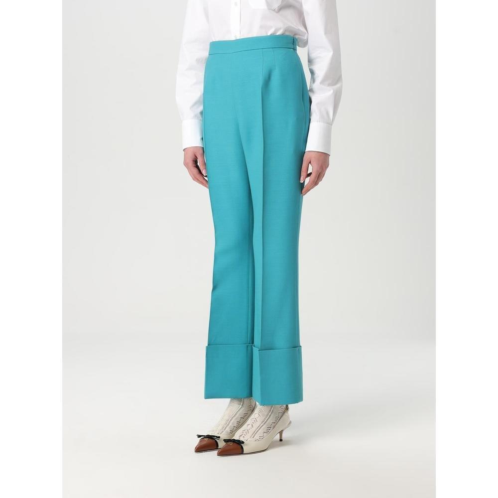 Valentino Tailored Culottes Cuffed Hem Wo - Blue Pants image 4