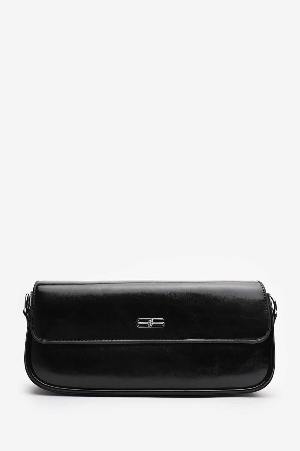 Where's That From 'Arena' Baguette Shoulder Bag in Black Faux Leather image 2
