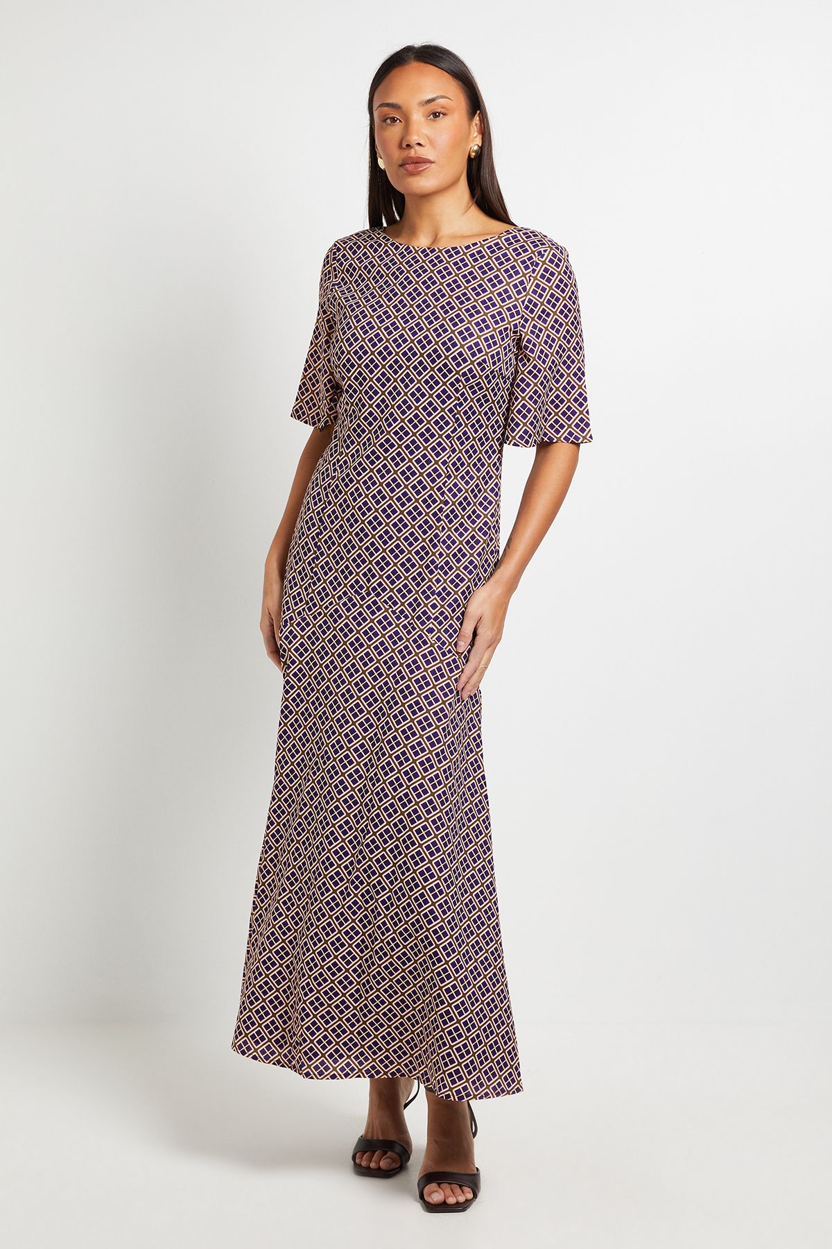 Principles Geo Maxi Dress Blue
