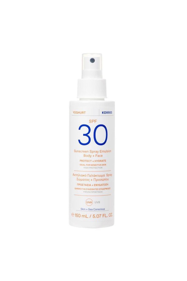 Korres Yoghurt Sunscreen Spray Emulsion Body + Face SPF 30 150ml Multi