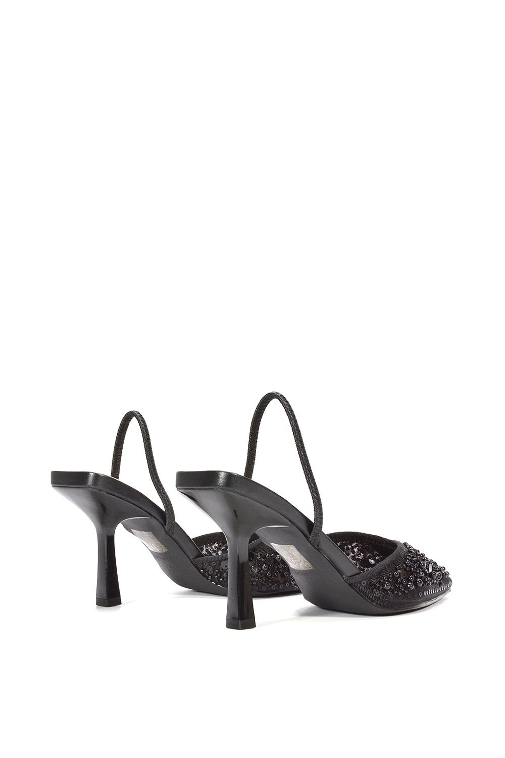 XY London 'Gaynor' Stiletto Heel Slingback Sequin Court Shoes image 4