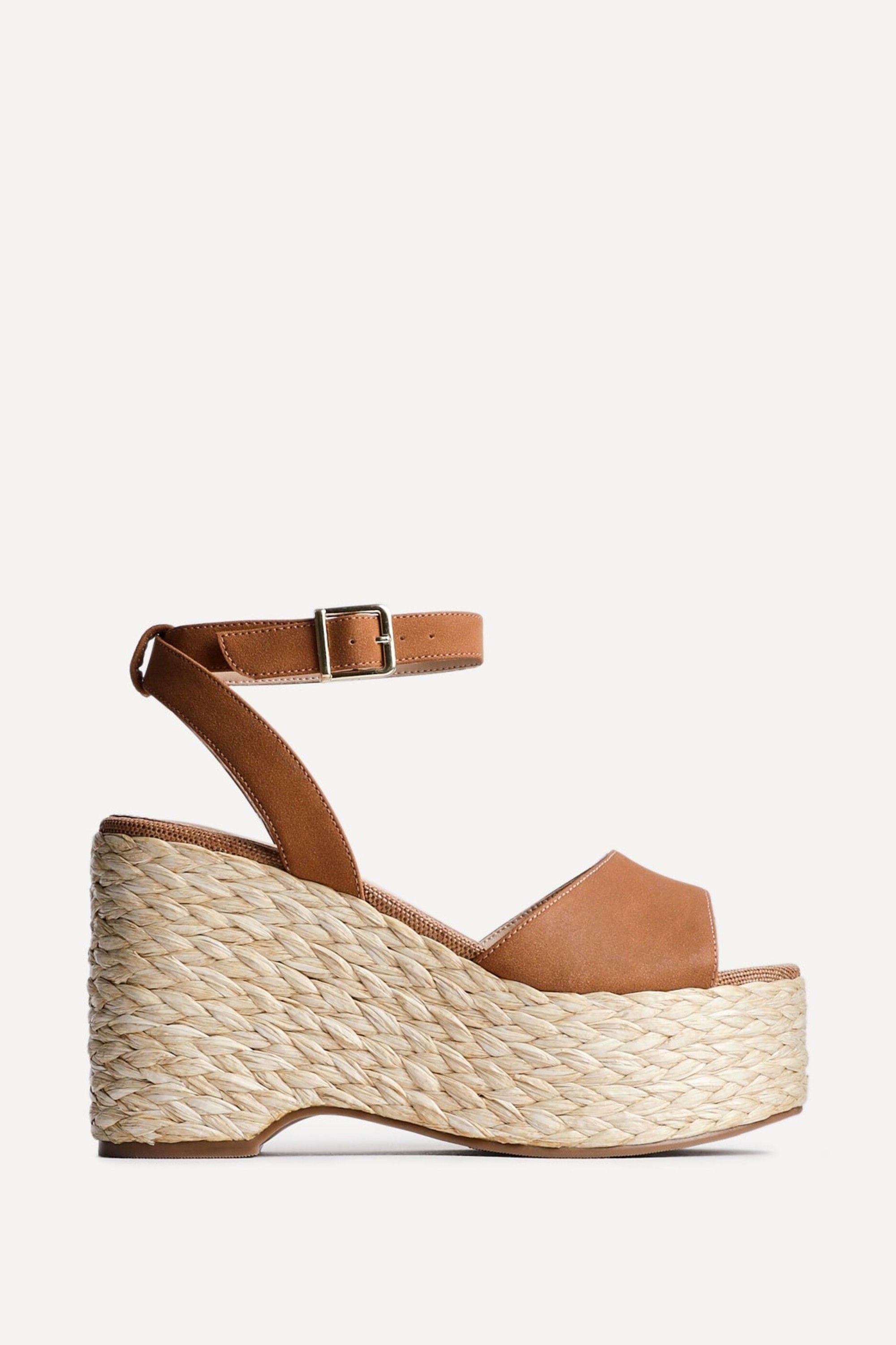 Linzi Pacific Tan Faux Suede Espadrille Platform Wedge image 1