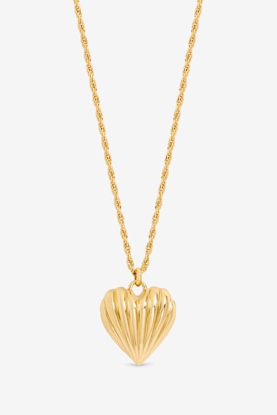 Jon Richard Gold Plated Ridge Heart Long Pendant