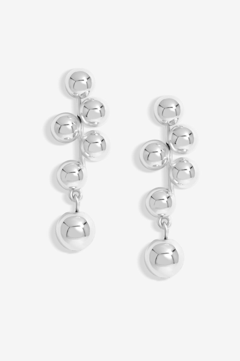Mood Silver Polished Bubble Drop Earrings image 1