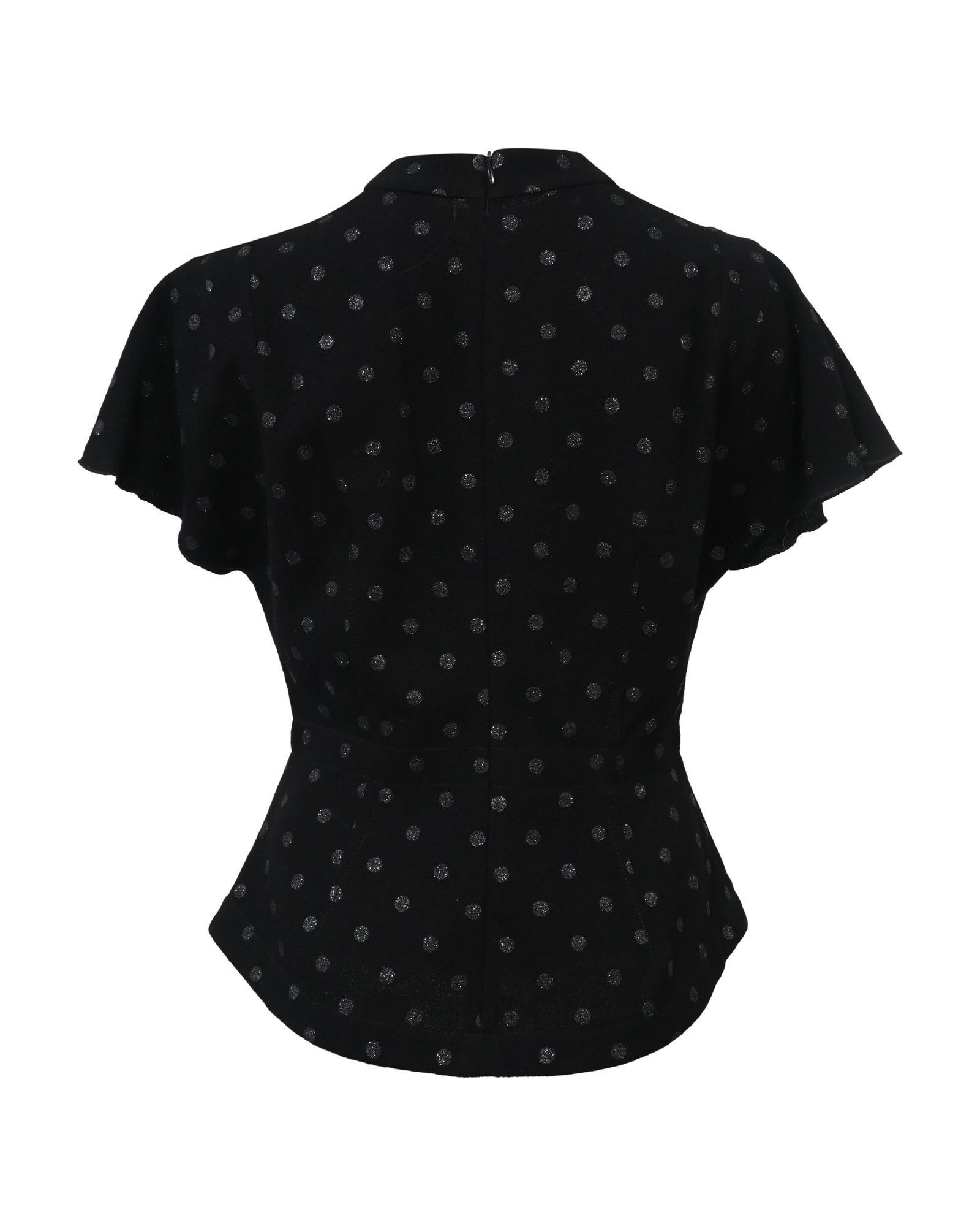 Marc Jacobs Preloved Polka Dot Mock Neck Blouse Wo - Black Print image 3