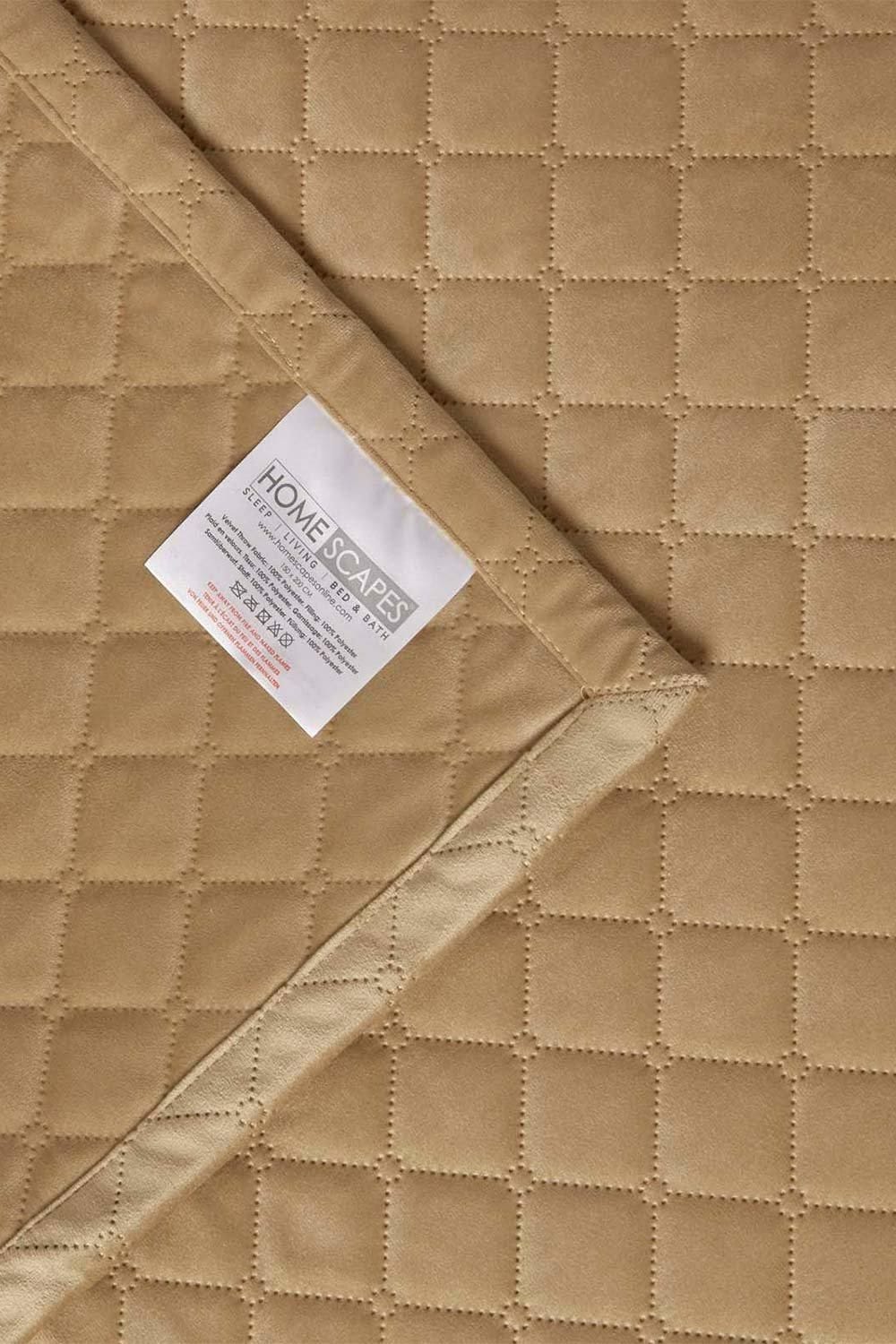 Homescapes Diamond Quilted Velvet Throw image 5