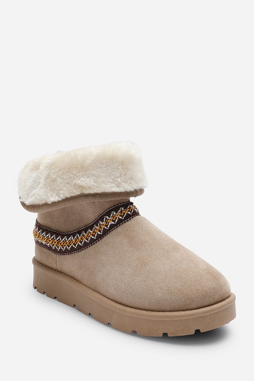 Where's That From 'Flora' Suede Flat Slippers with Embroidered Trim Detail image 4