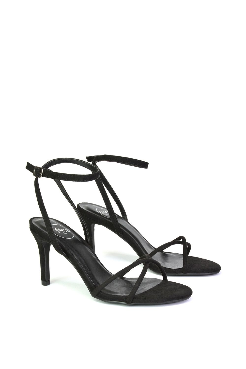 XY London 'Ridge' Strappy Round Toe Mid High Heel Stiletto Sandals image 4