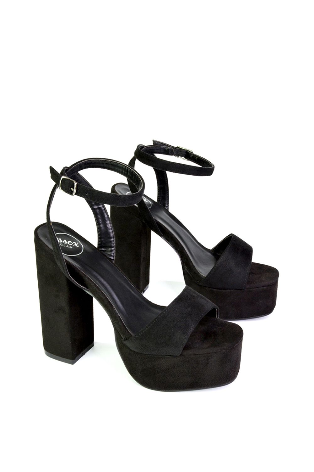 XY London 'Jayce' Strappy Chunky Block High Heel Platform Shoes With Square Toe image 3