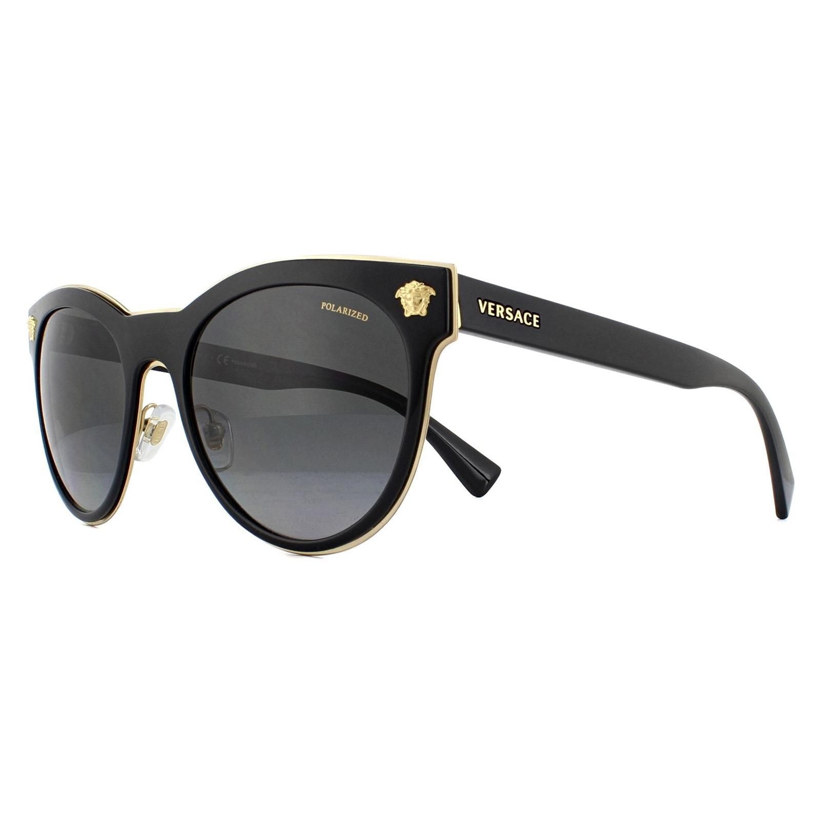 Versace Cat Eye Black Grey Sunglasses image 2