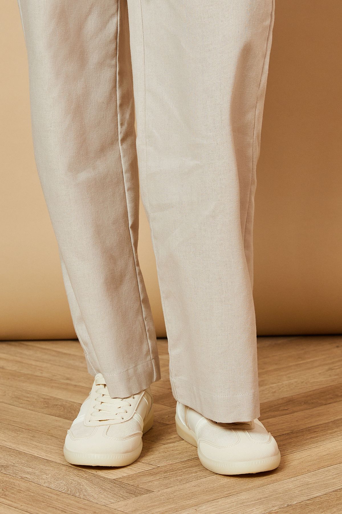 Dorothy Perkins Clara Faux Suede Mix Lace Up Trainers Beige image 2