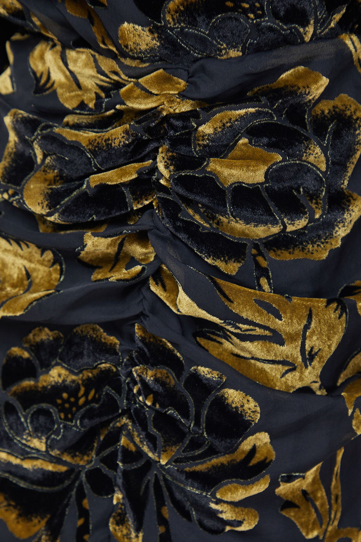 Oasis Floral Shoulder Pad Long Sleeve Midi Dress Gold image 5