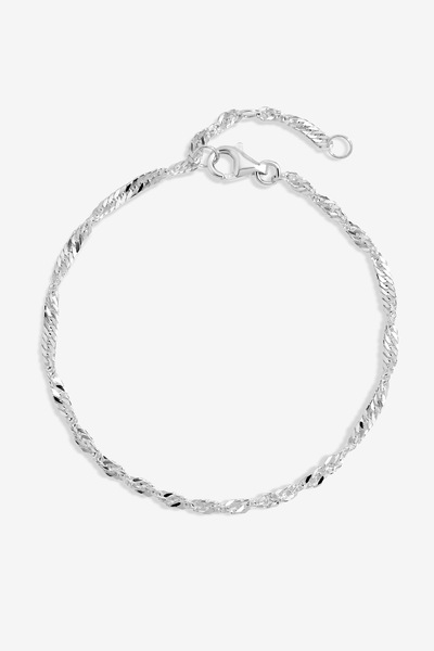 Simply Silver Sterling Silver 925 Polished Twist Chain Bracelet