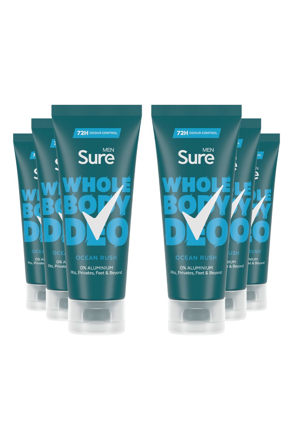 Sure Whole Body 'Deodorant Cream' Ocean Rush w/ 72H Odour Control 75ml, 6pk image 1