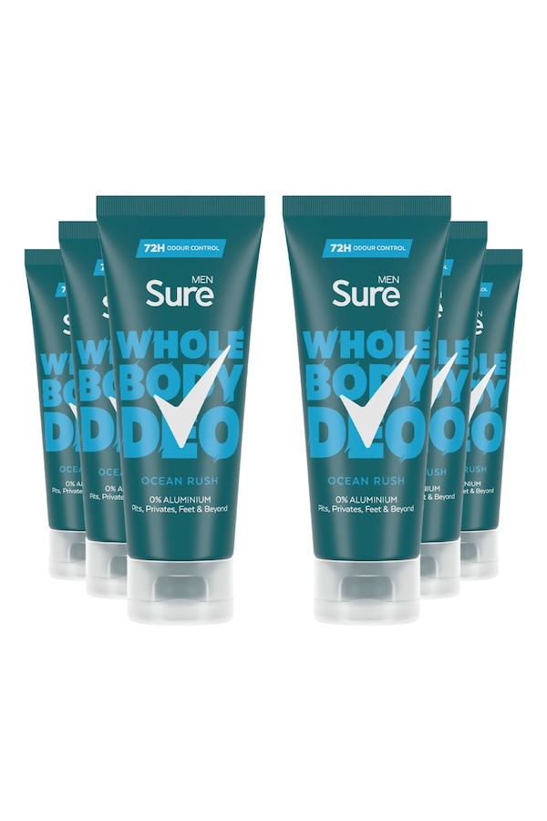 Sure Whole Body 'Deodorant Cream' Ocean Rush w/ 72H Odour Control 75ml, 6pk