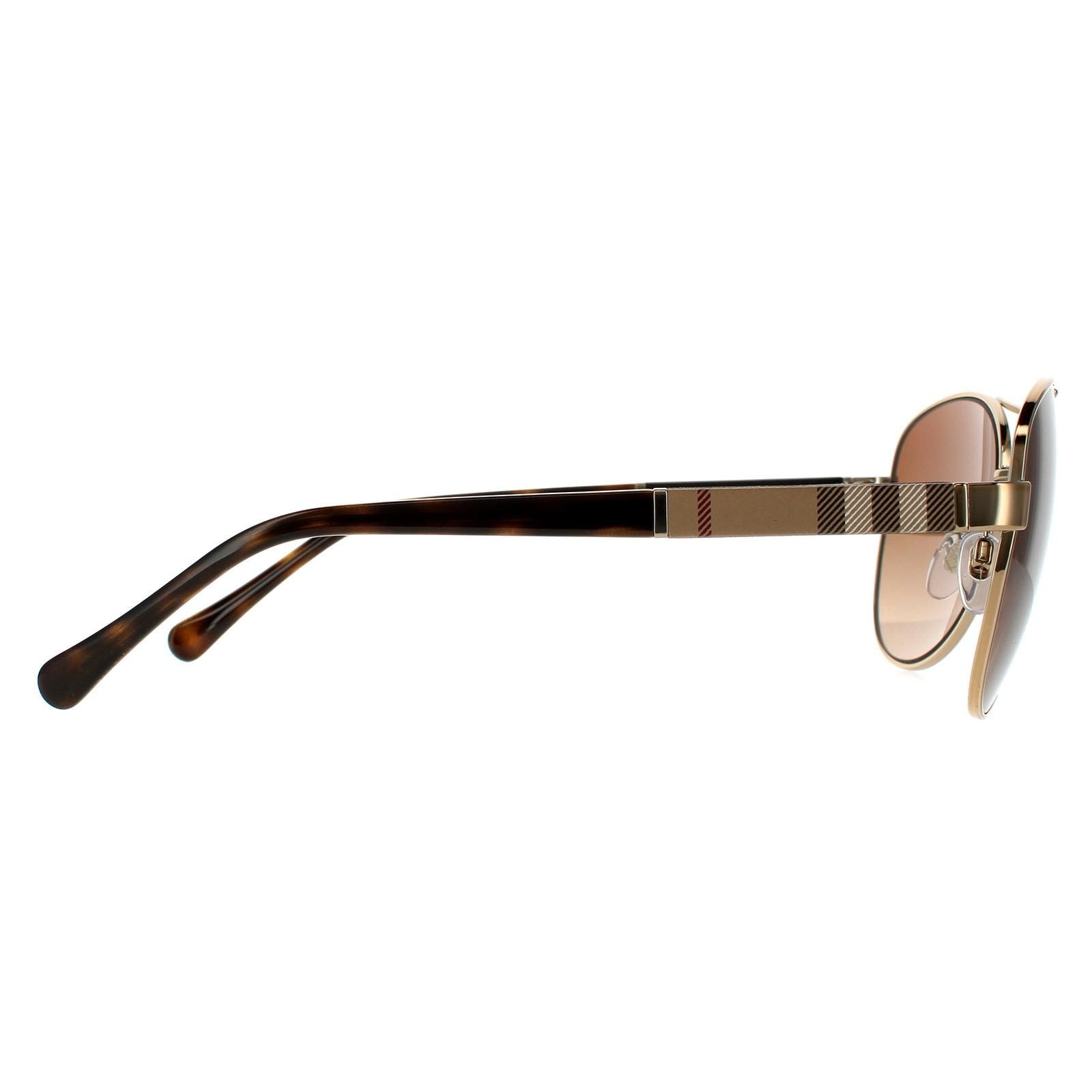 Burberry Aviator Gold Brown Brown Gradient Sunglasses image 4