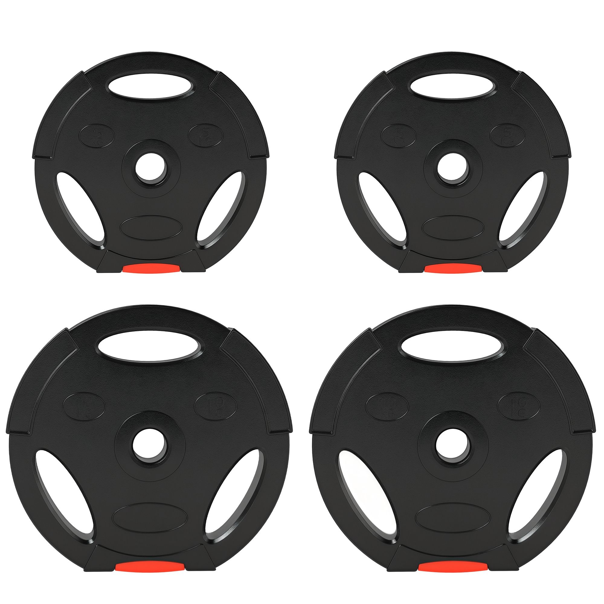 SPORTNOW Weight Plates Set for Home Gym, 2 x 10kg, 2 x 5kg, Black image 2