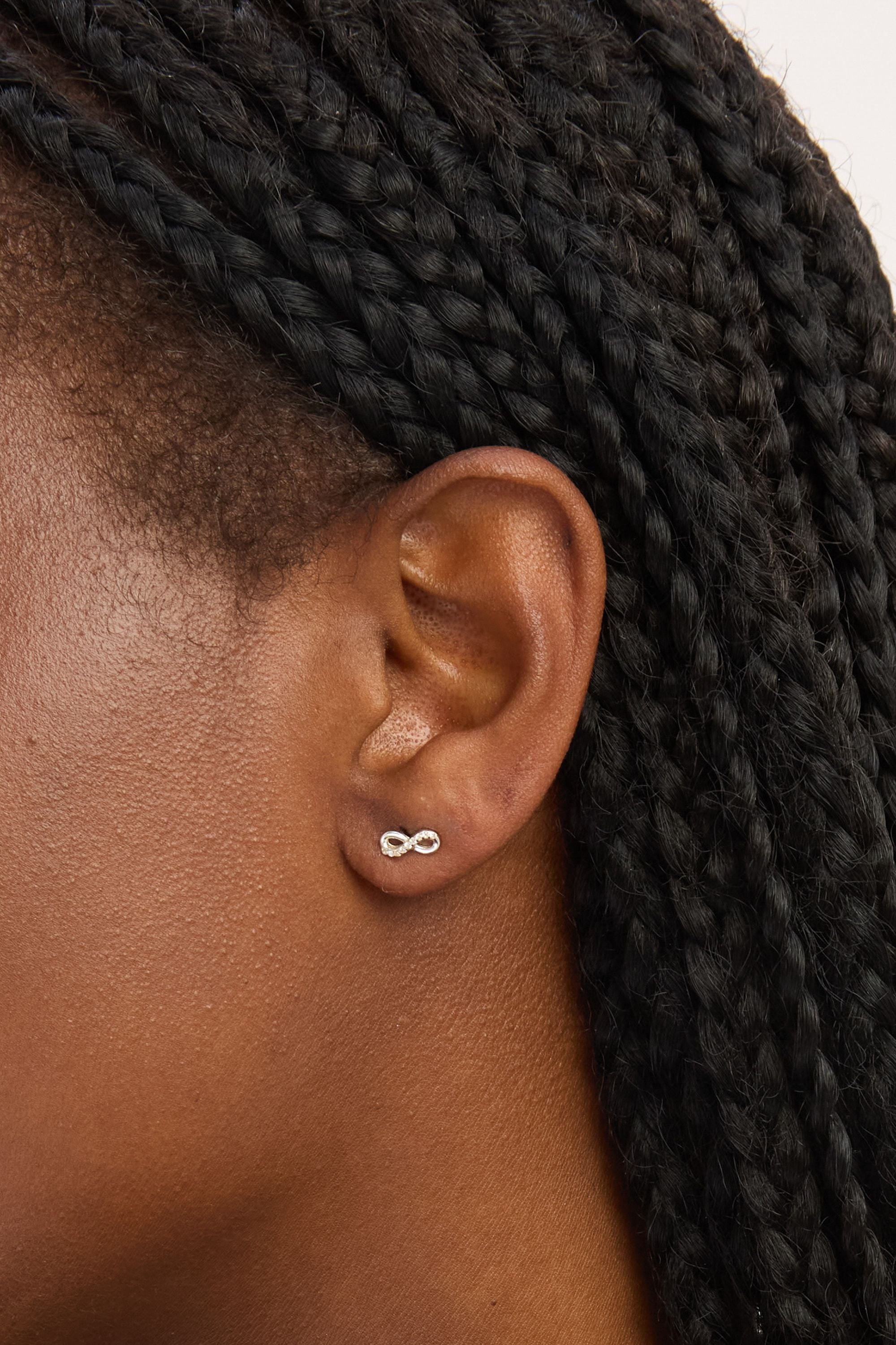 Simply Silver Sterling Silver 925 Cubic Zirconia Infinity Earrings - Gift Cracker image 3