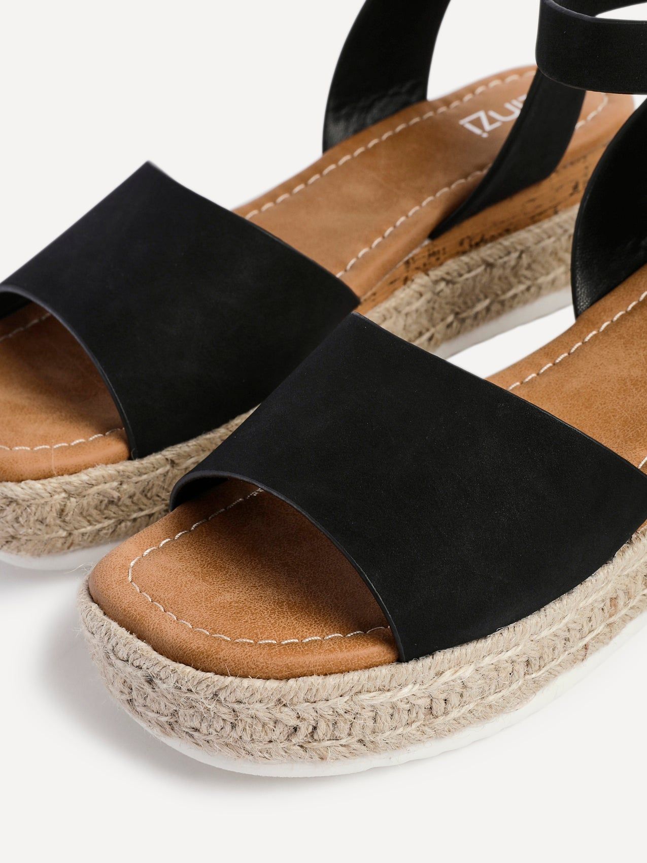 Linzi Paradise Black Nubuck Espadrille Flatform Sandals image 5