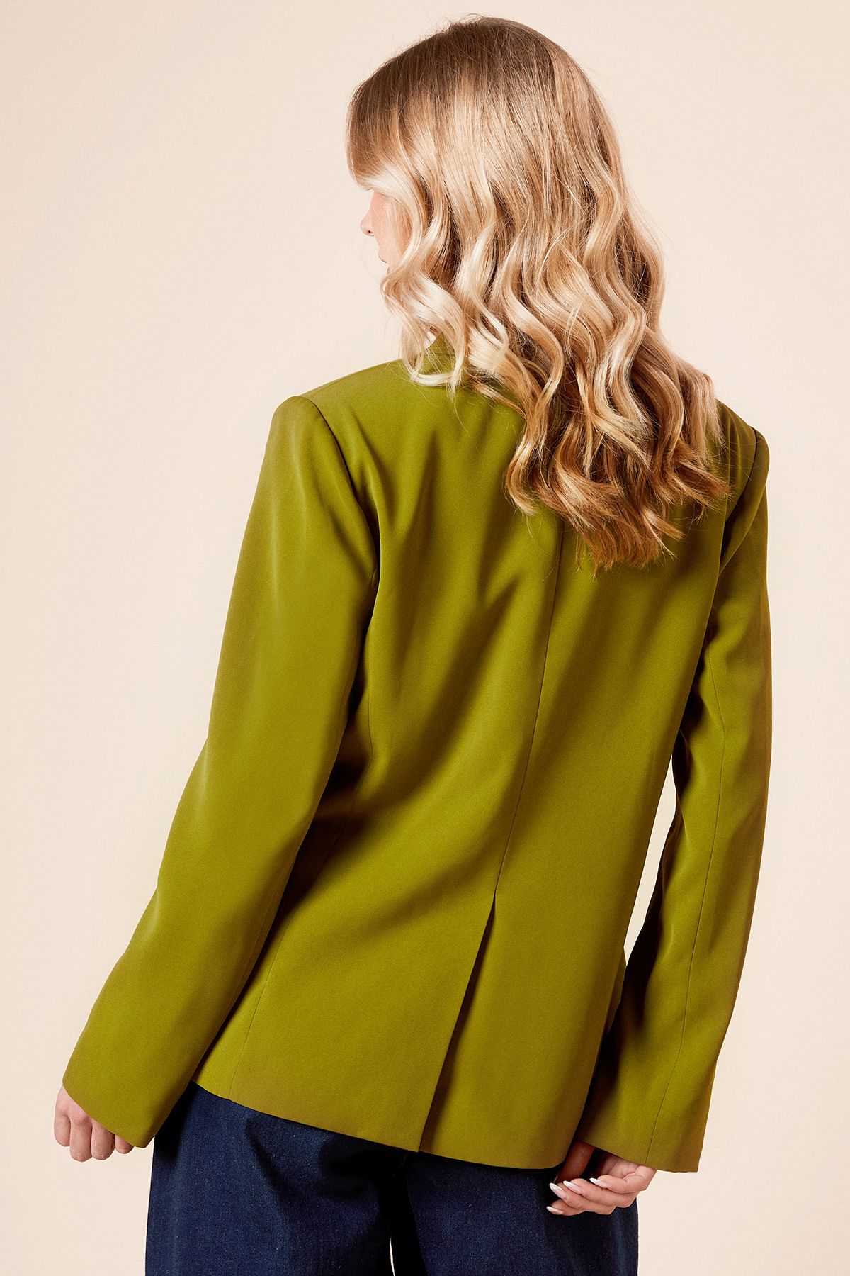 Dorothy Perkins Tailored Seam Front Detail Blazer Khaki image 3