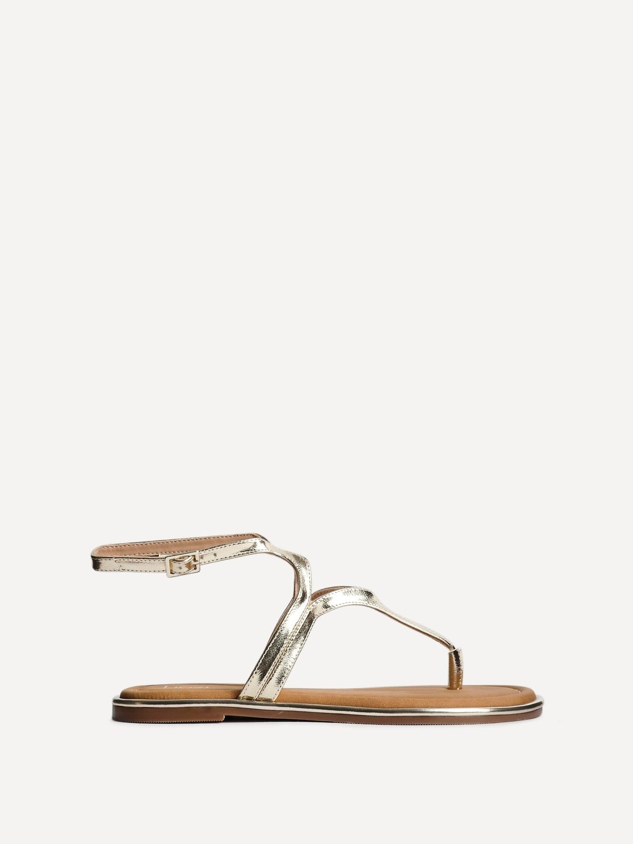 Linzi Trova Gold Toe Post Flat Sandals