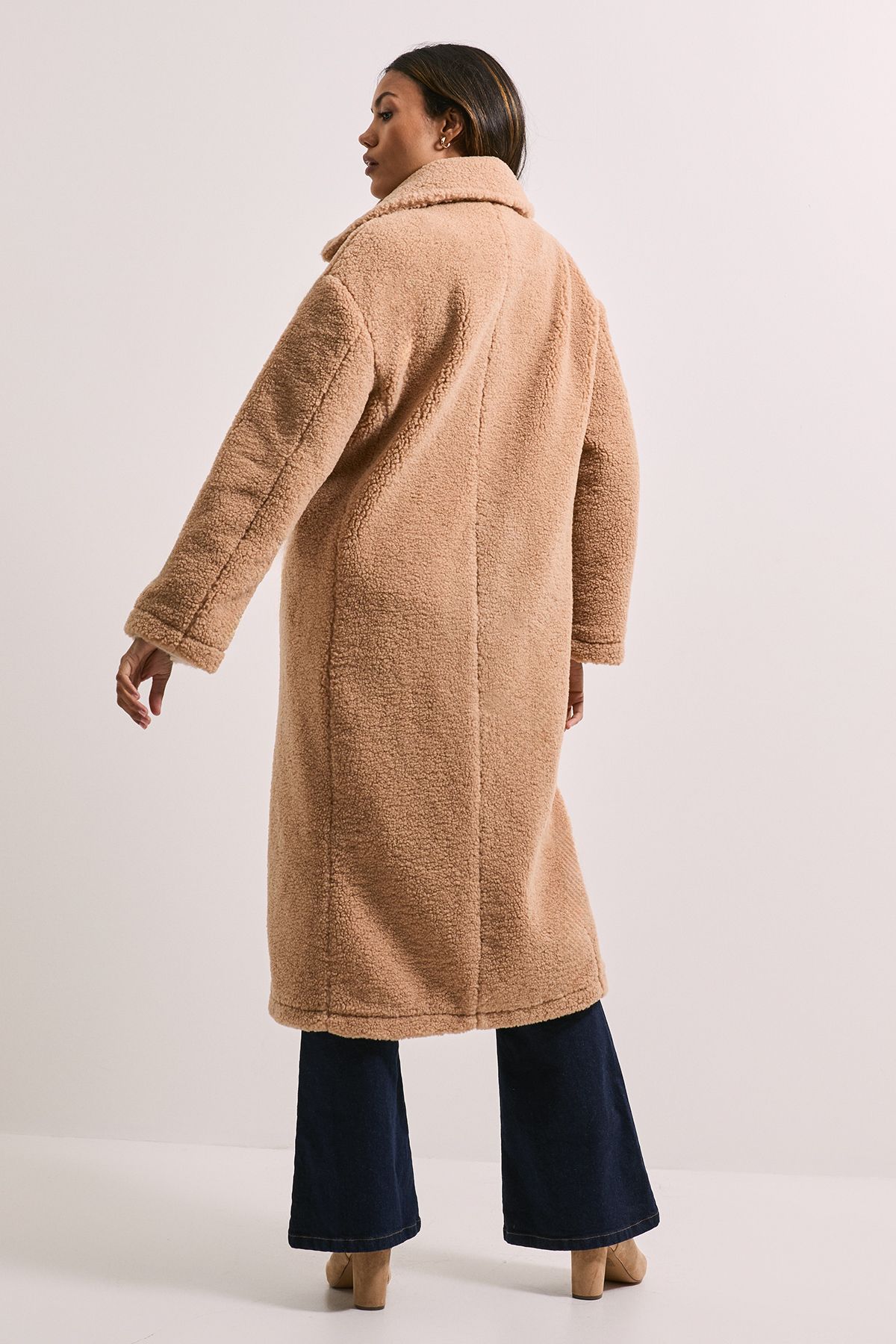 Dorothy Perkins Cosy Teddy Oversized Coat Mocha image 3