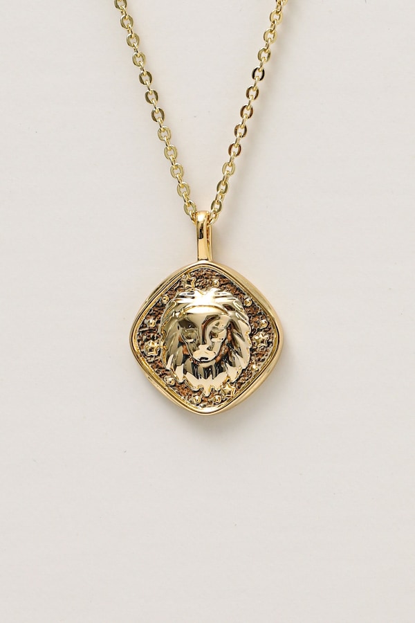 Jon Richard Gold Plated Molten Horoscope Pendant - Leo