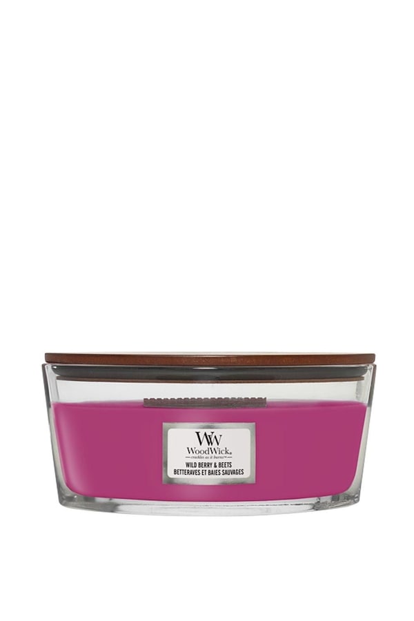 Woodwick Wild Berry & Beets Ellipse Candle Pink