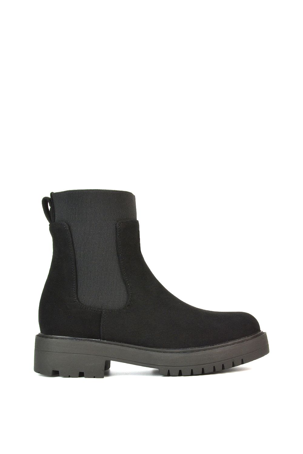 XY London 'Karev' Black Ankle Boots Pull On Elasticated Gusset Chelsea