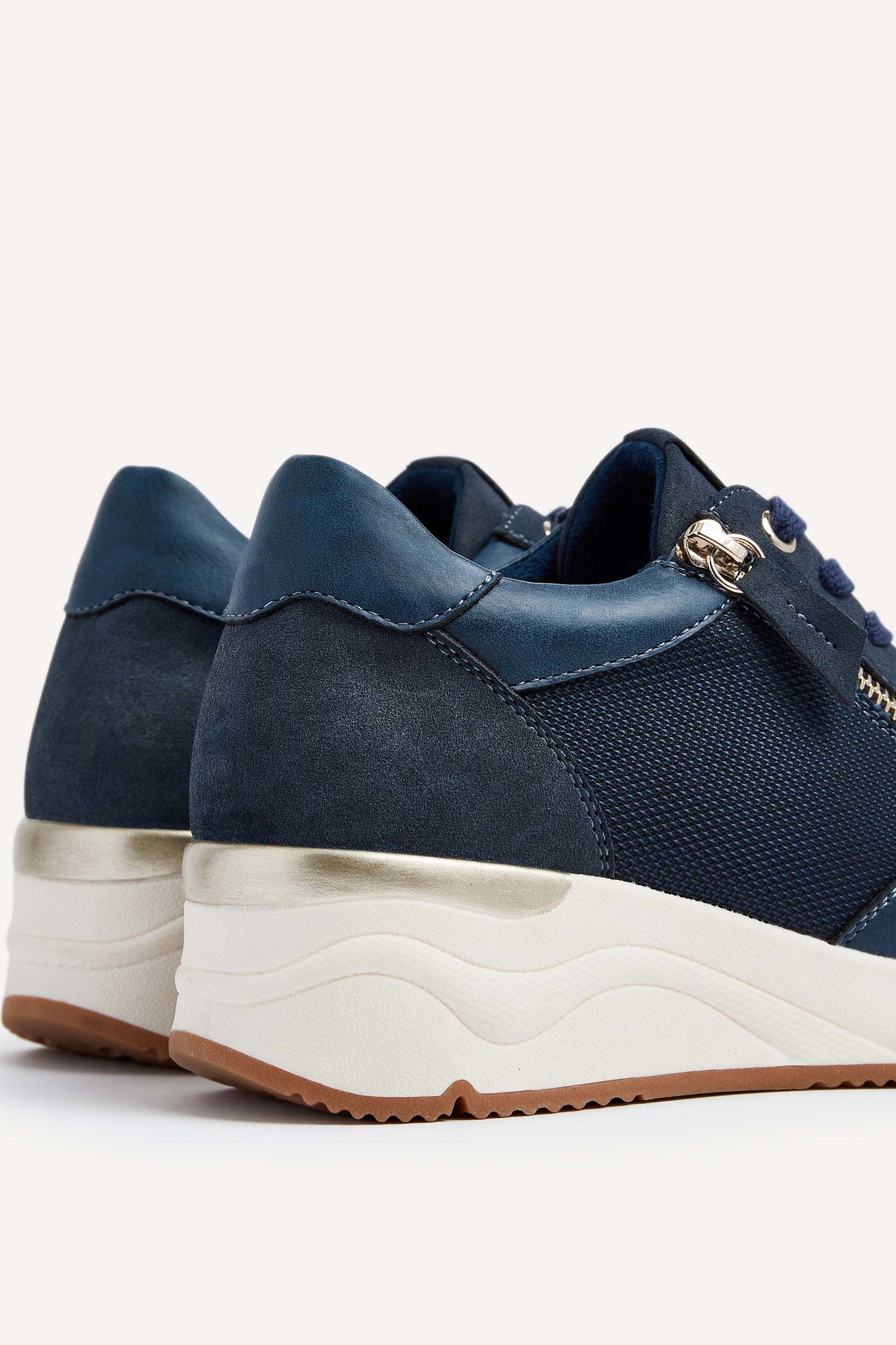 Linzi Luca Navy Wedge Trainer image 5