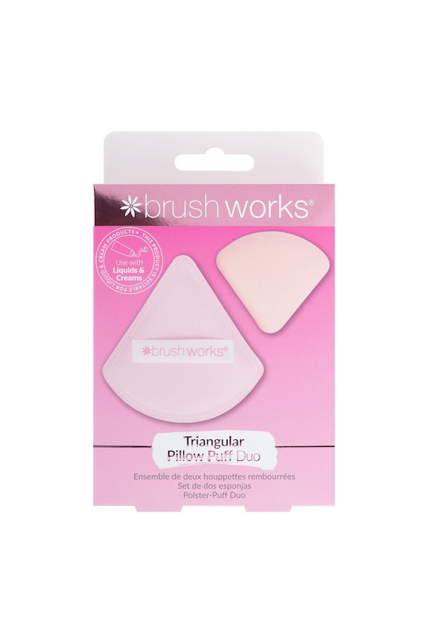 Brushworks Triangular Pillow Puff Duo Pink