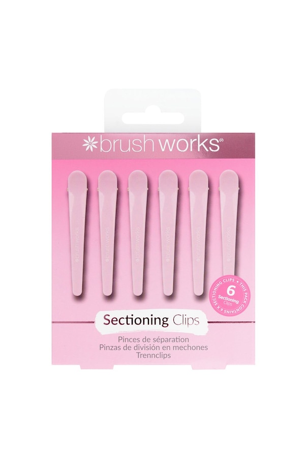 Brushworks Sectioning Clips - 6 Pack Pink