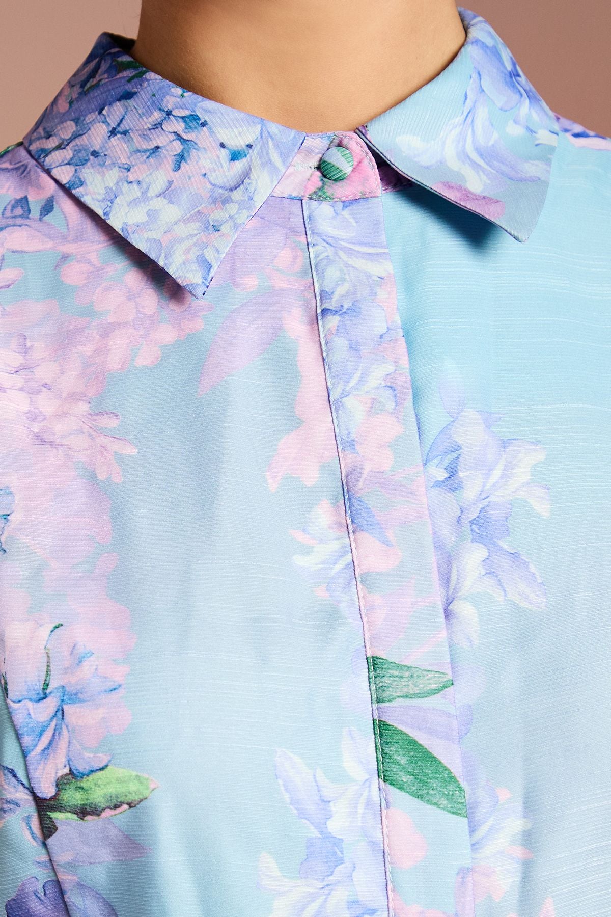 Coast Printed Collared Wide Leg Belted Jumpsuit Navy image 5