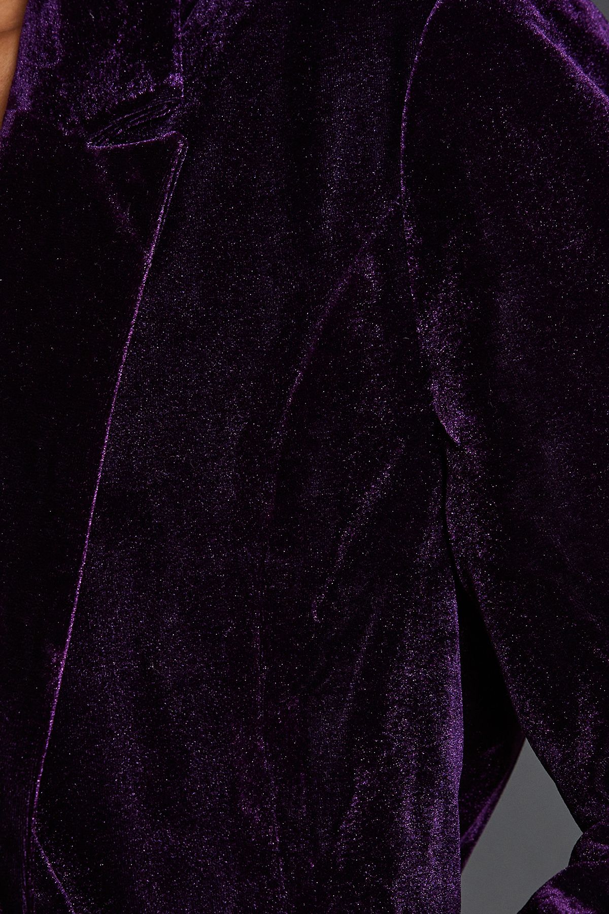 Dorothy Perkins Velvet Blazer Midnight Purple image 5