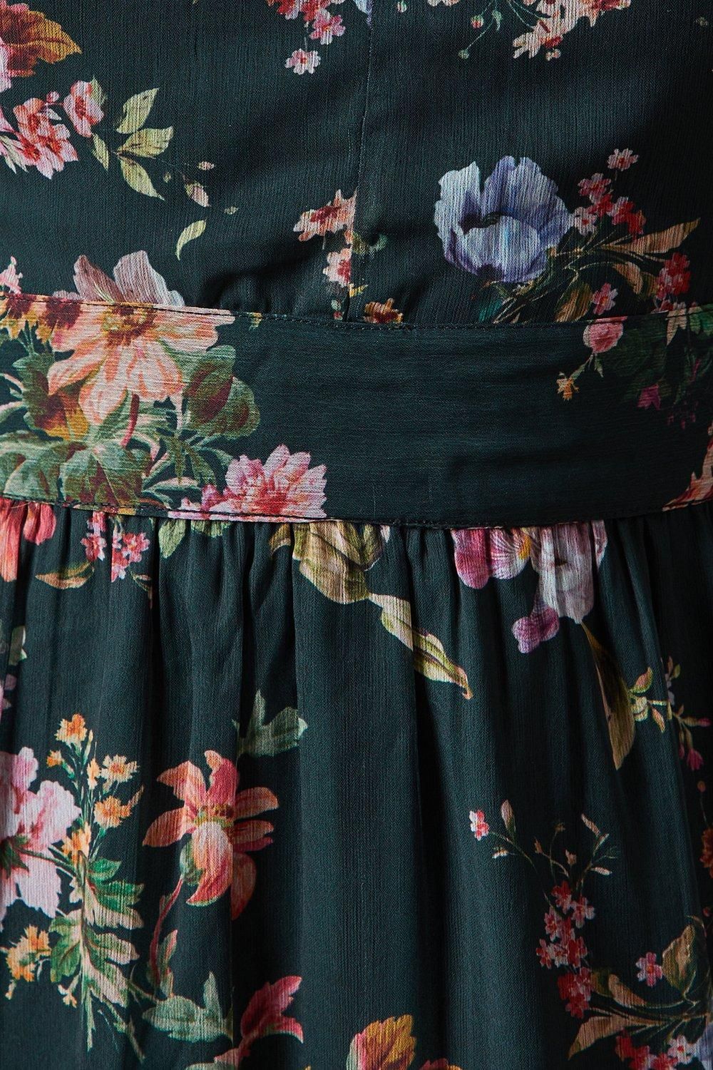 Oasis Bow Back Chiffon Midi Dress Forest image 5