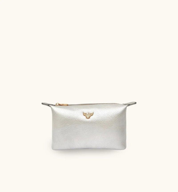 Apatchy London Small Leather Oyster Makeup Bag