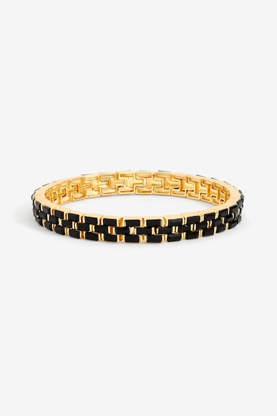 Jon Richard Gold Plated and Jet Crystal Chain Stretch Bracelet