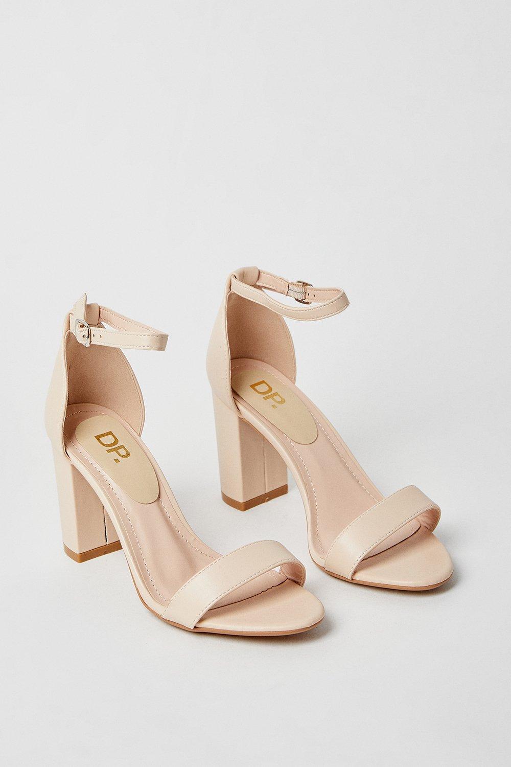 Dorothy Perkins Spark High Block Heel Sandals Nude image 3