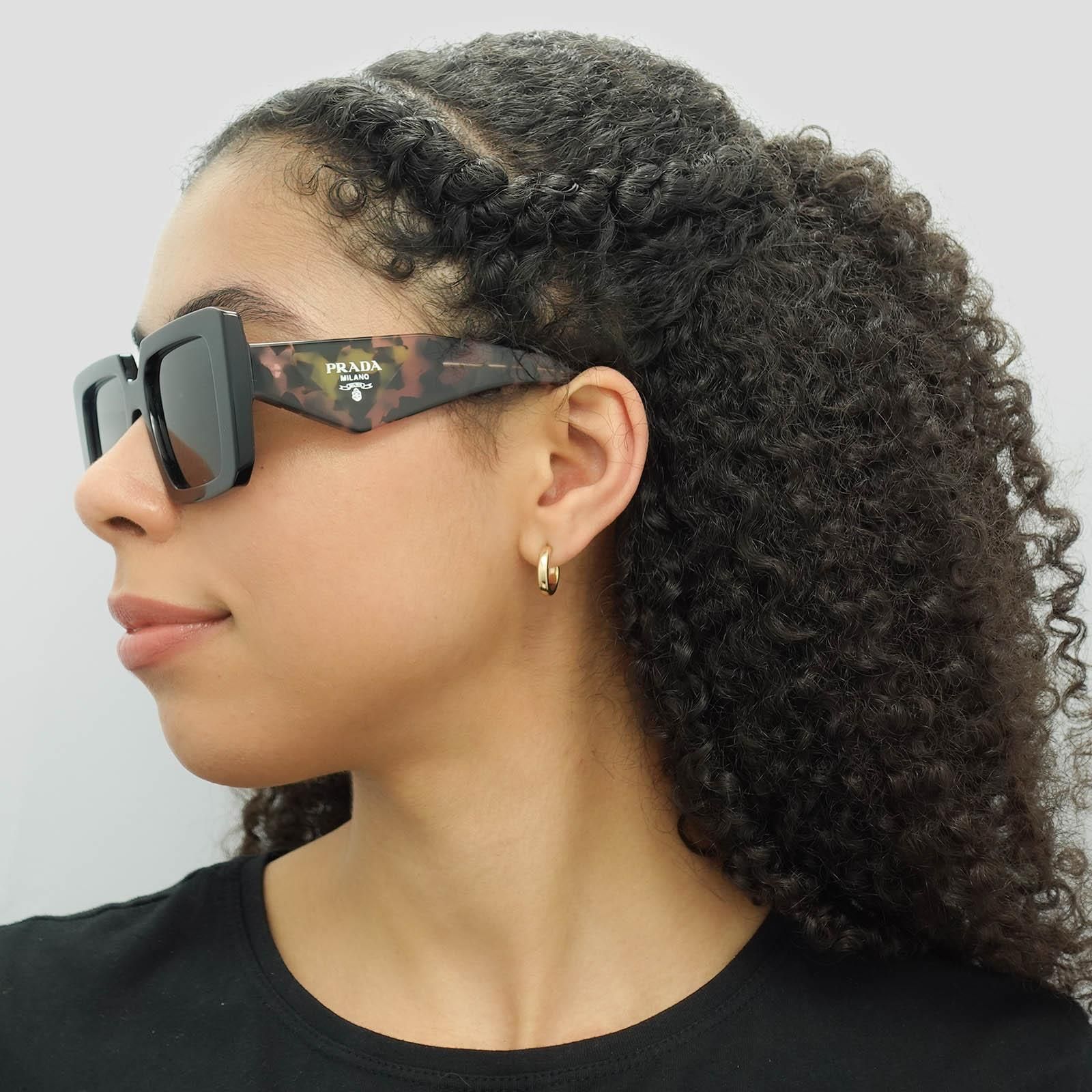 Prada Square Black and Tortoise Grey Gradient PR21YS image 8