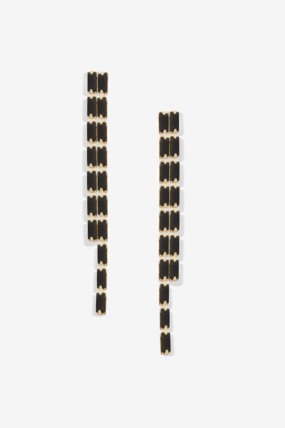 Jon Richard Gold Plated And Jet Double Drop Earrings image 1