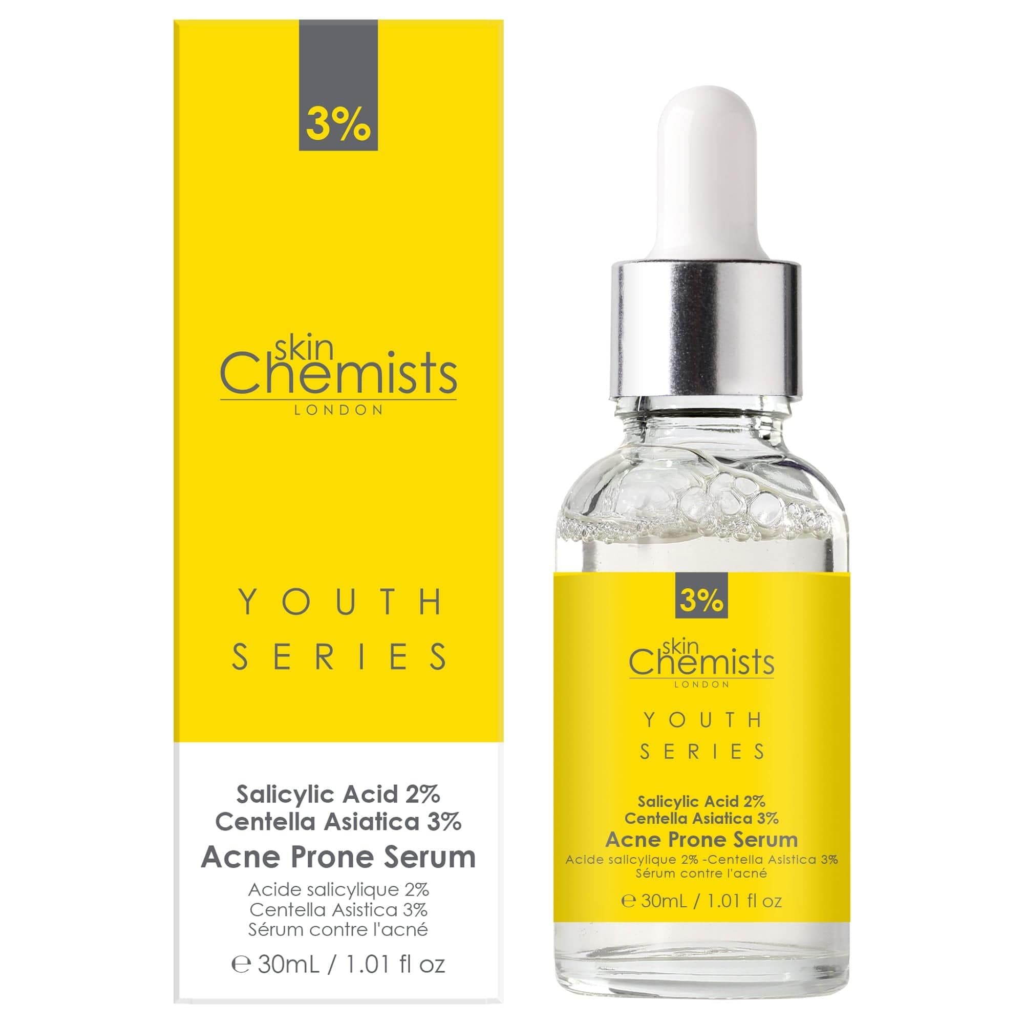 skinChemists Youth Series Acne Prone Serum Salicylic Acid 2%, Centella Asiatica 3% 30ml x 2 Duo Pack image 3