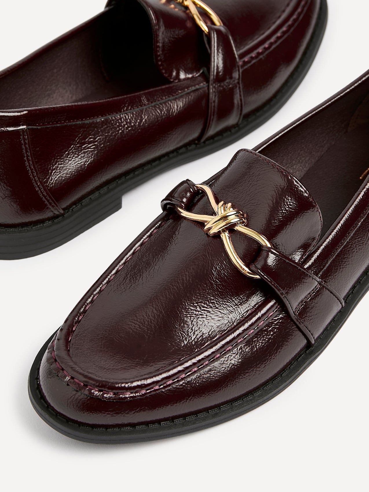 Linzi Affluent Burgundy Faux Leather Slip On Loafer image 4