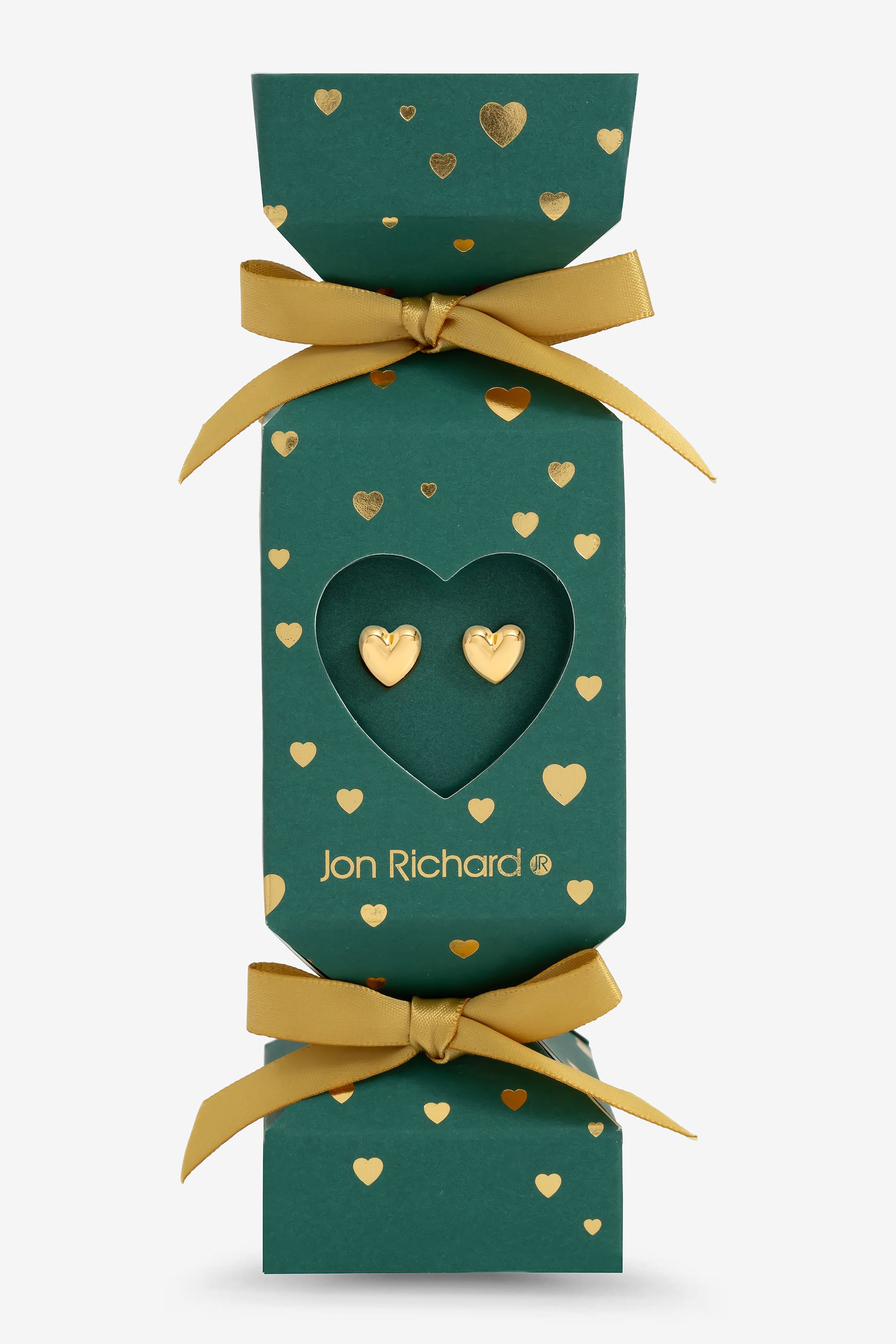 Jon Richard 18K Gold Plated Heart Earrings - Gift Cracker image 1