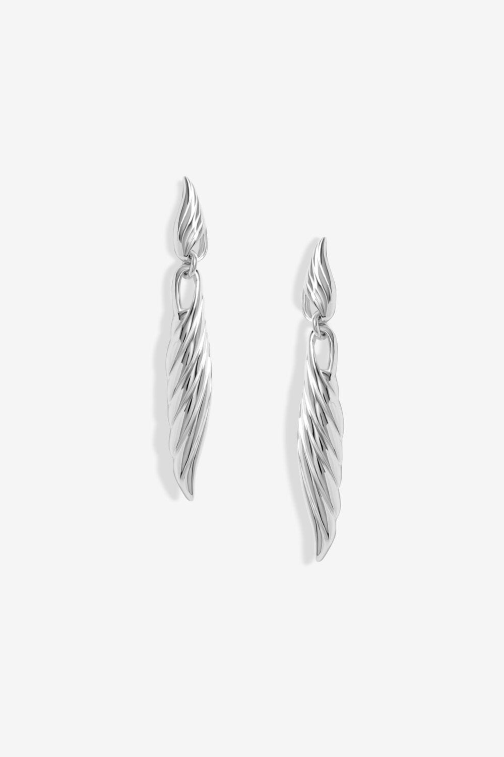 Jon Richard Silver Plated Ridge Drop Earrings image 1