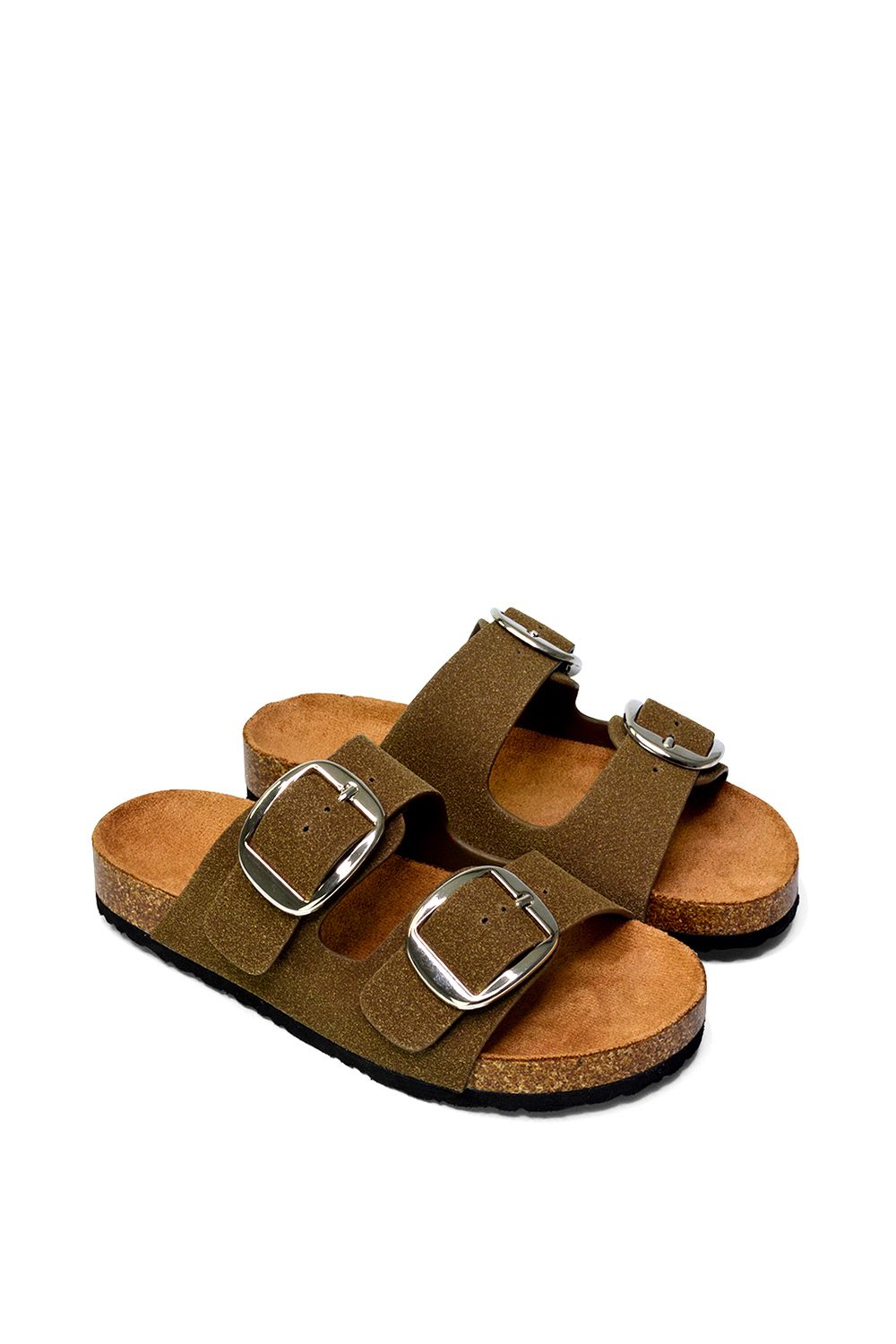 XY London 'Dolly' Slip On Slider Double Buckle Flat Sandals image 3