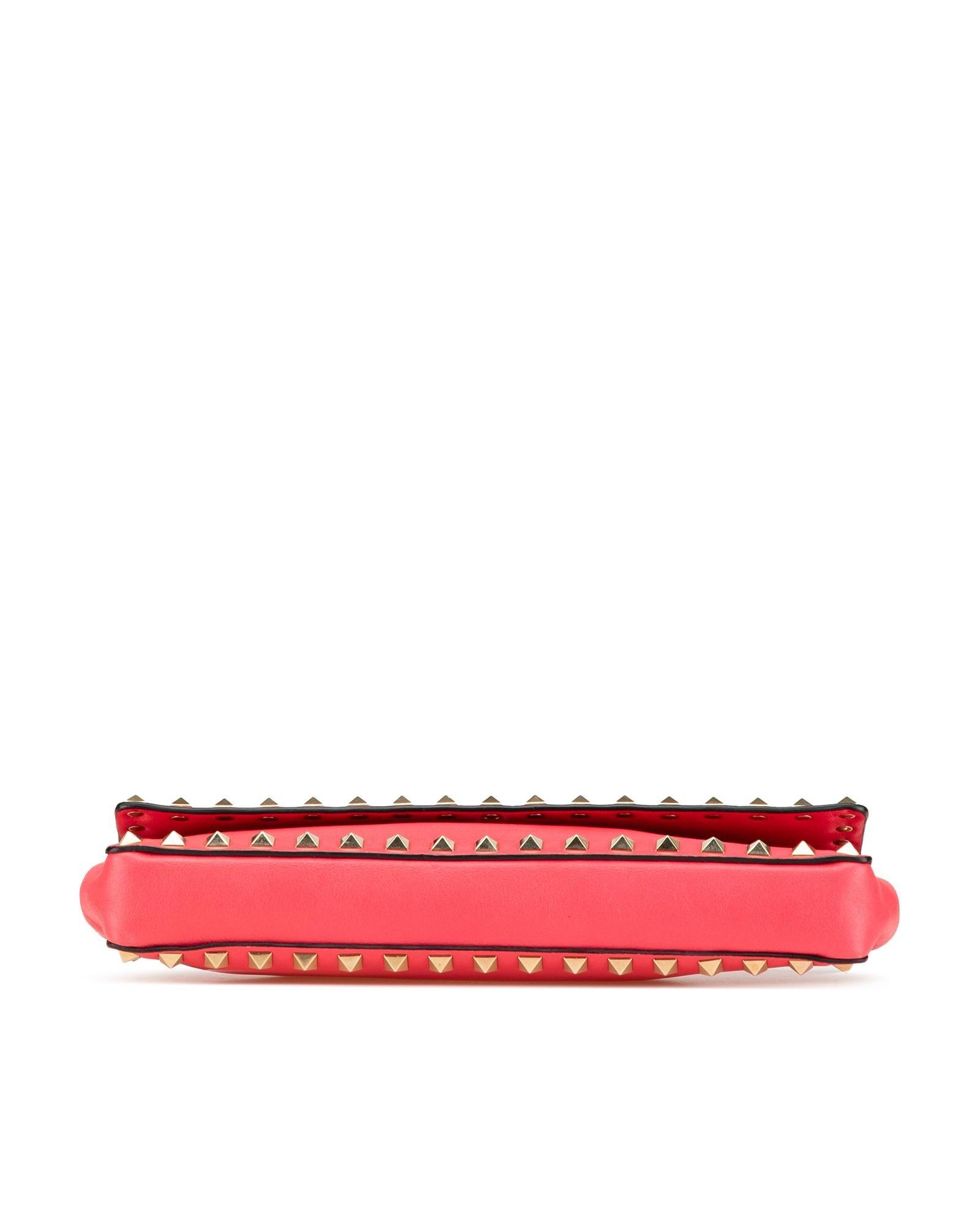 Valentino Preloved Studded Leather Clutch Wo - Pink Clutches image 3