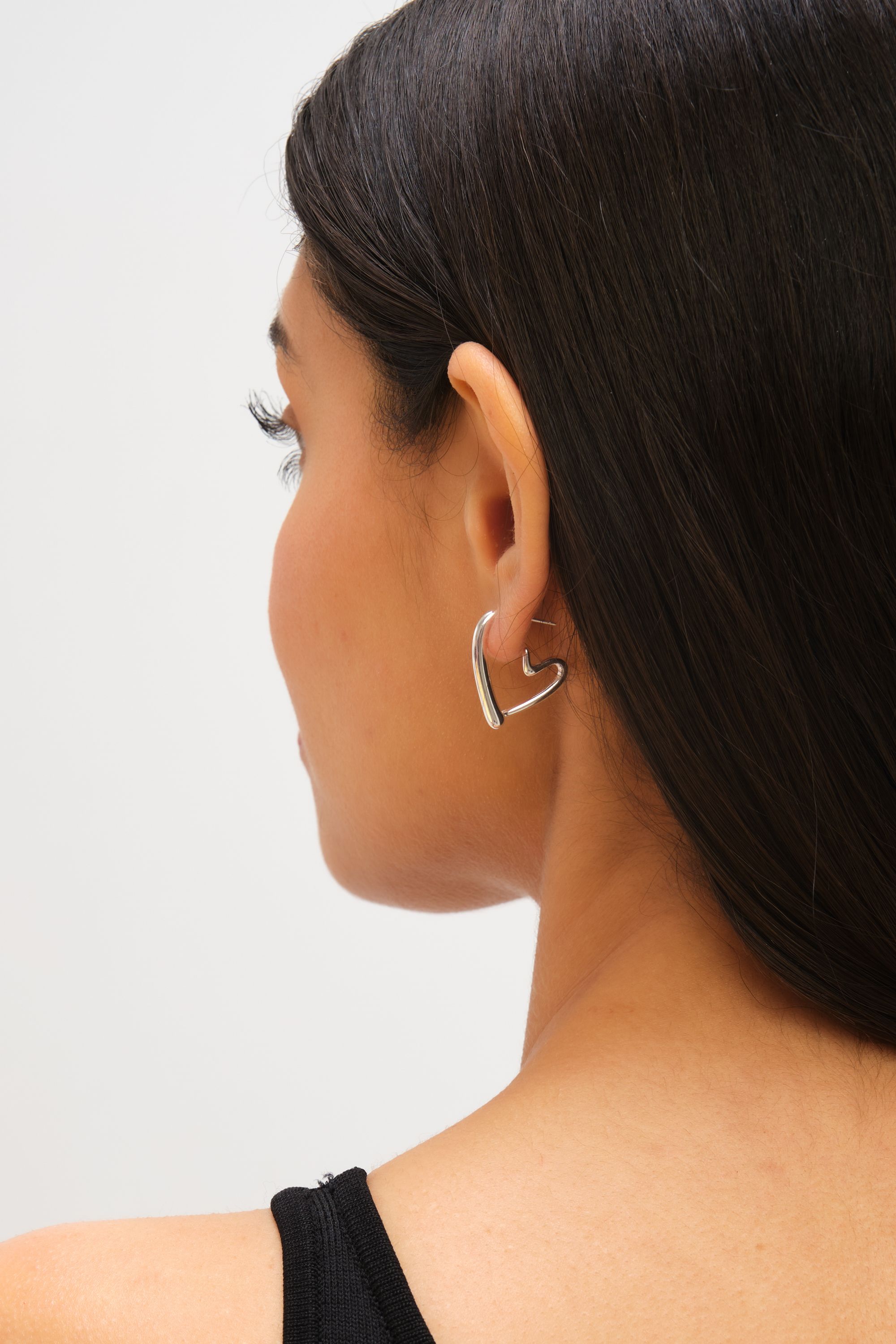 Jon Richard Waterproof Silver Plated Heart Hoop Earrings image 2